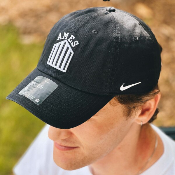 Nike® Ames 5-Bar Black 3D Club Unstructured Hat (Sized)